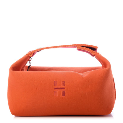 Hermes Canvas Small Bride-A-Brac Pouch Orange Burgundy 1 of 7