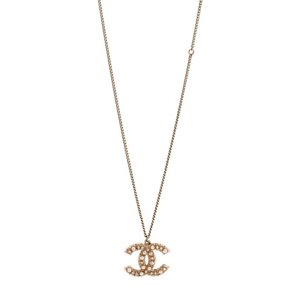 Chanel Pearl CC Pendant Necklace Gold 1 of 6