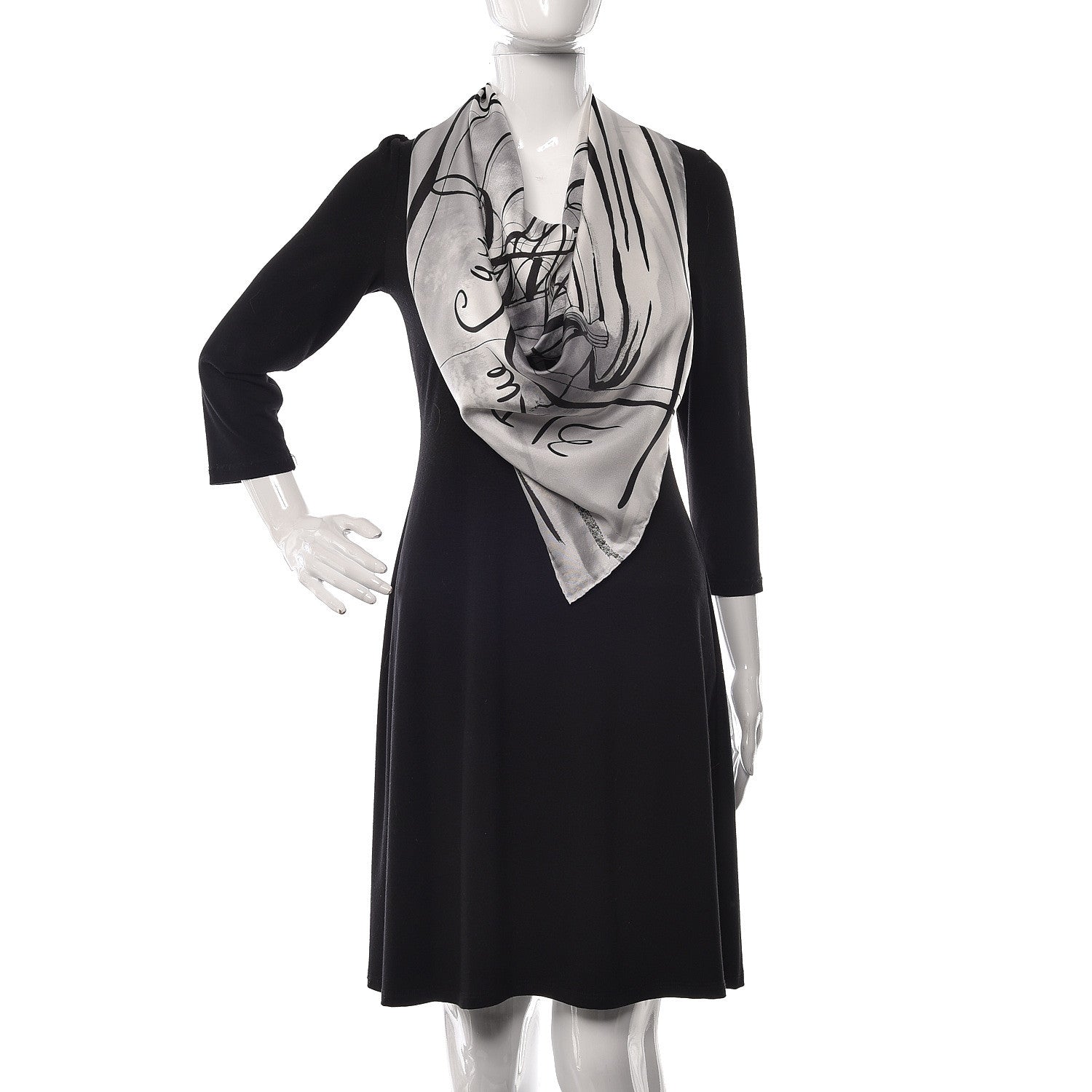 Chanel Silk 31 Rue Cambon Scarf Black White 2 of 4