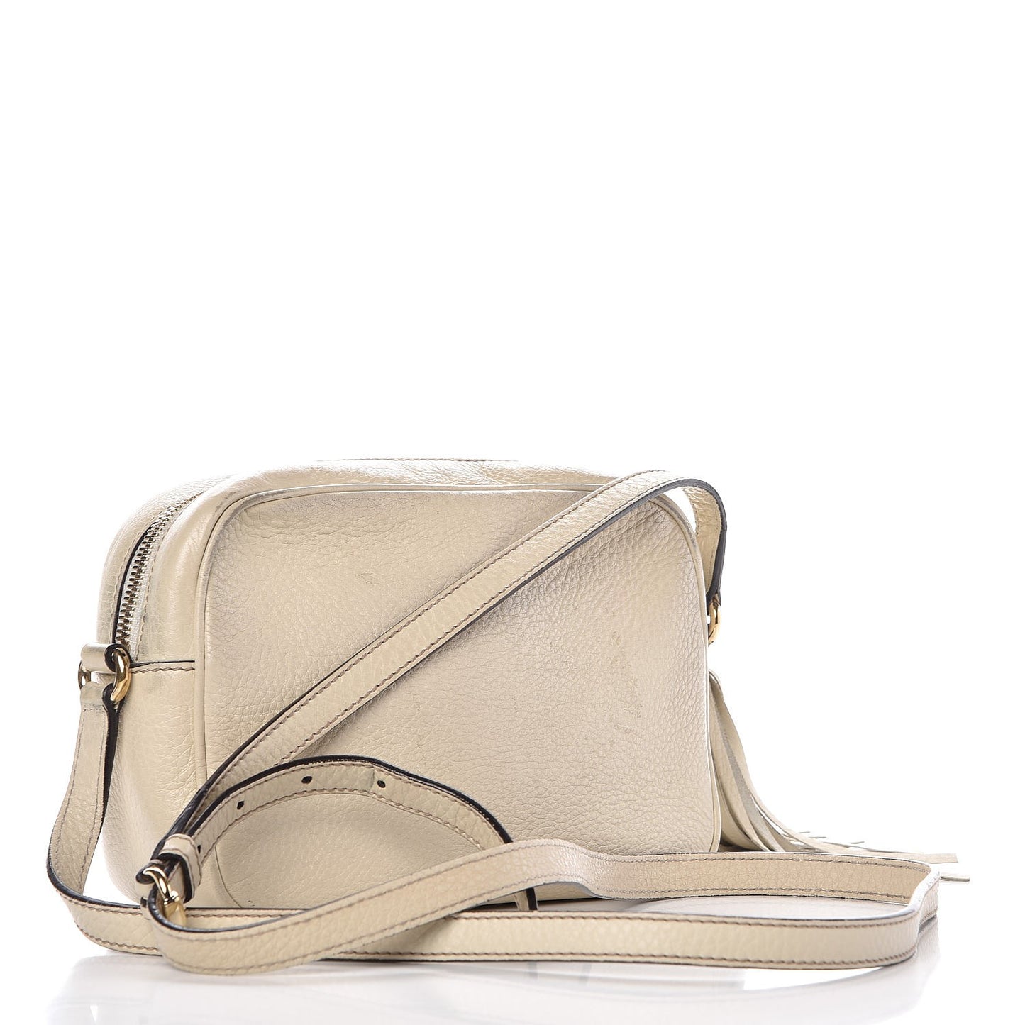 Pebbled Calfskin Small Soho Disco Bag Off White