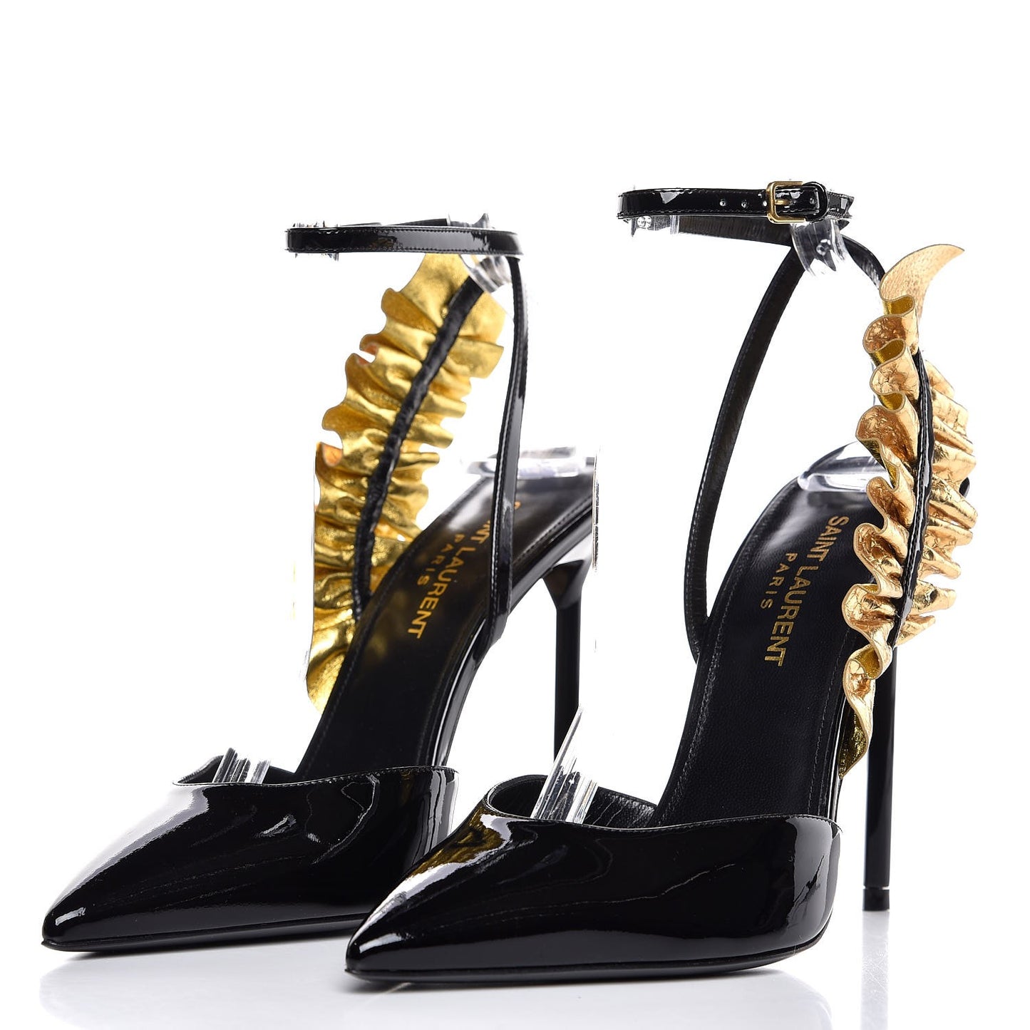 Patent Snakeskin Edie 110 Pumps 37.5 Black