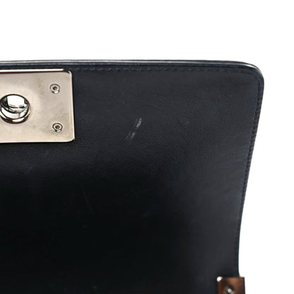 Chanel Calfskin Chain Chevron Small Boy Flap Black 15 of 18