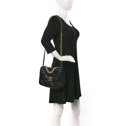 Chanel Lambskin Quilted Medium Chanel 19 Flap Black 2 of 9