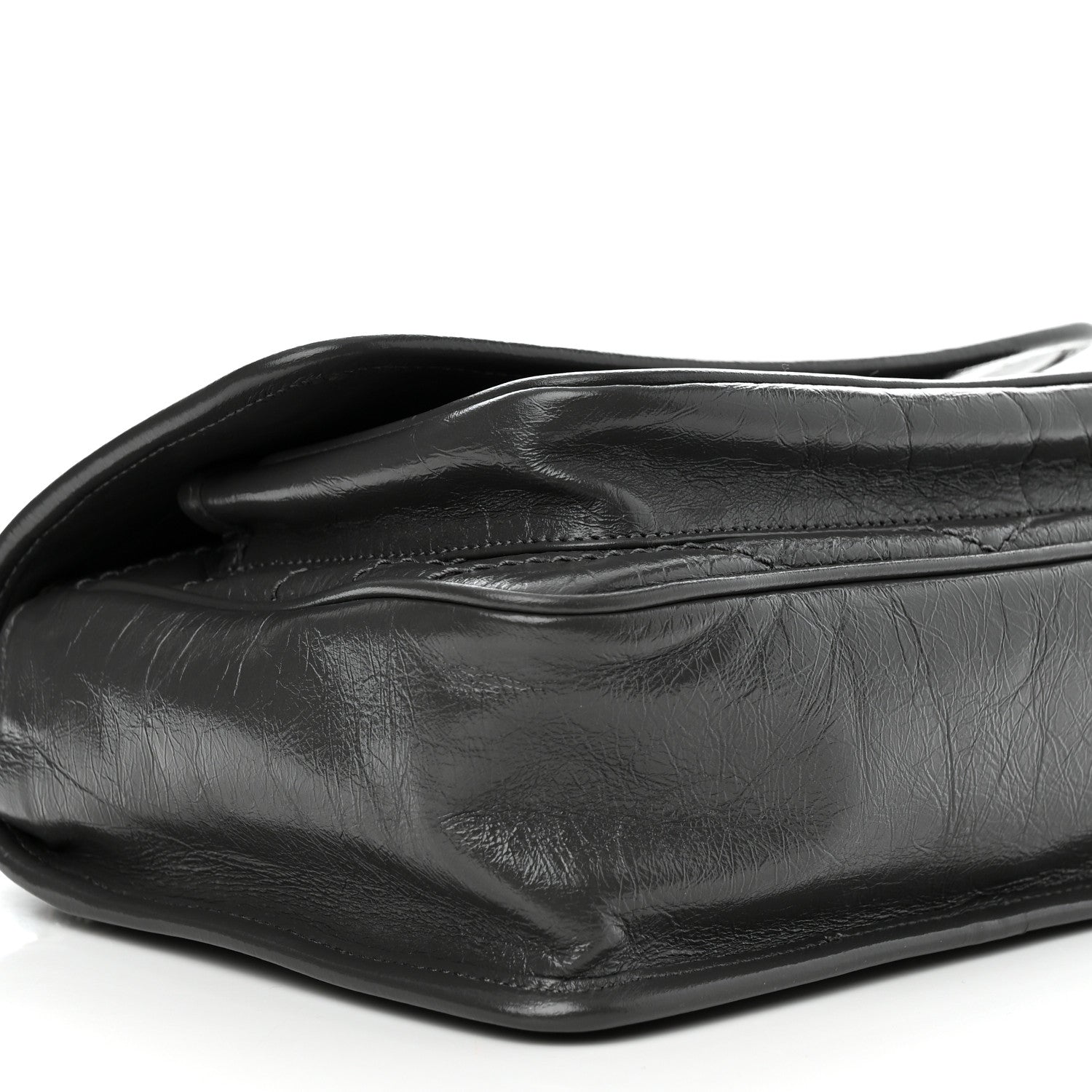 Saint Laurent Crinkled Calfskin Matelasse Monogram Baby Niki Chain Satchel Storm 9 of 11
