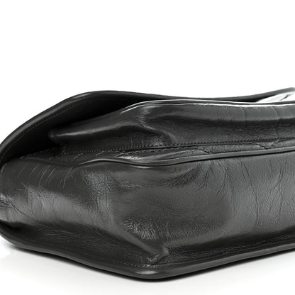 Saint Laurent Crinkled Calfskin Matelasse Monogram Baby Niki Chain Satchel Storm 9 of 11