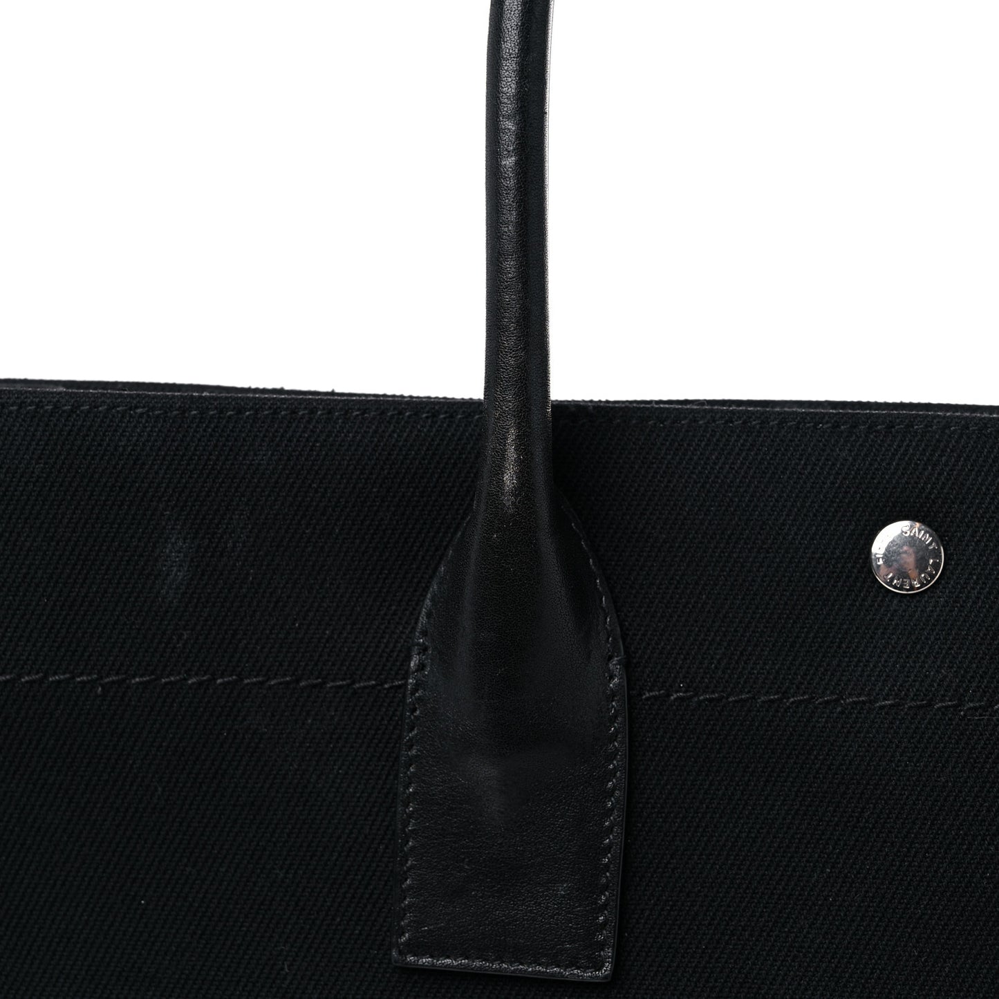 Linen Calfskin Rive Gauche Tote Black