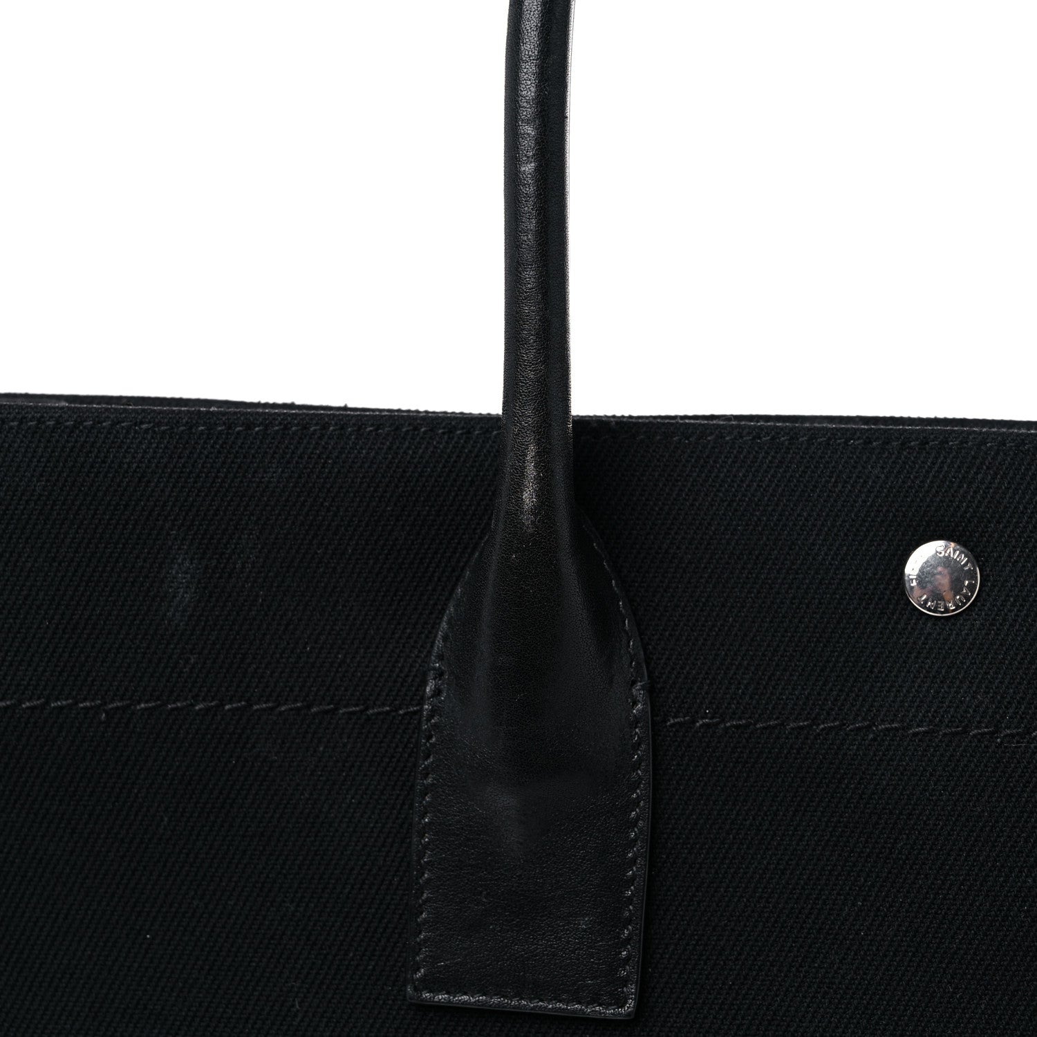 Saint Laurent Linen Calfskin Rive Gauche Tote Black 16 of 19