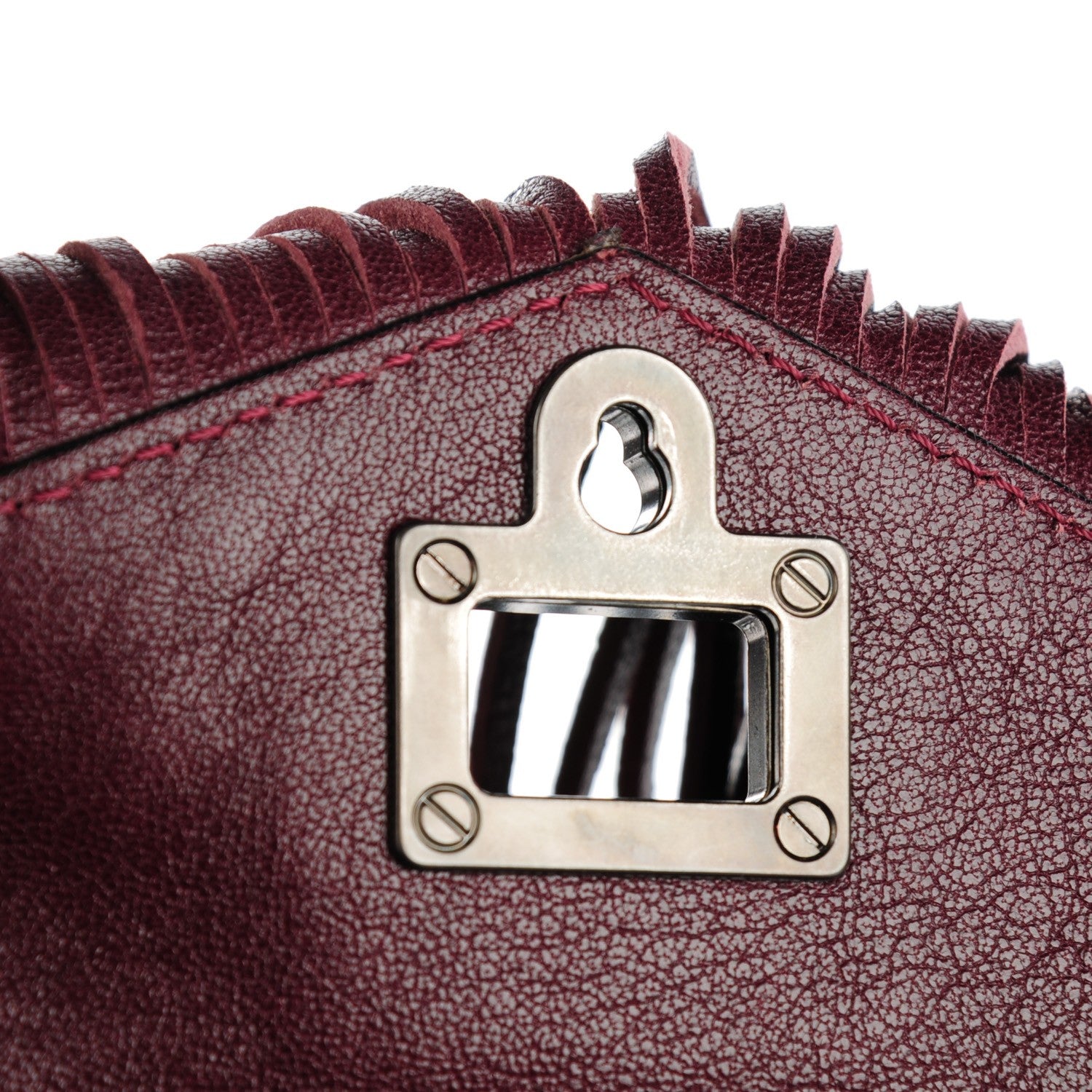 Proenza Schouler Lambskin Fringe PS1 Medium Satchel Burgundy 7 of 10