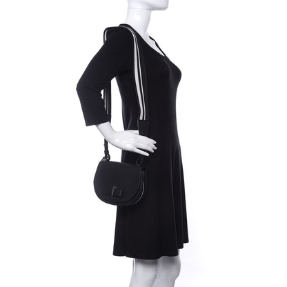 Delvaux Crispy Calfskin Mini Le Mutin Saddle Bag Black 2 of 9