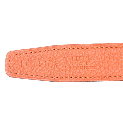 Hermes Box Togo 32mm Belt Strap 85 Black Orange 3 of 8