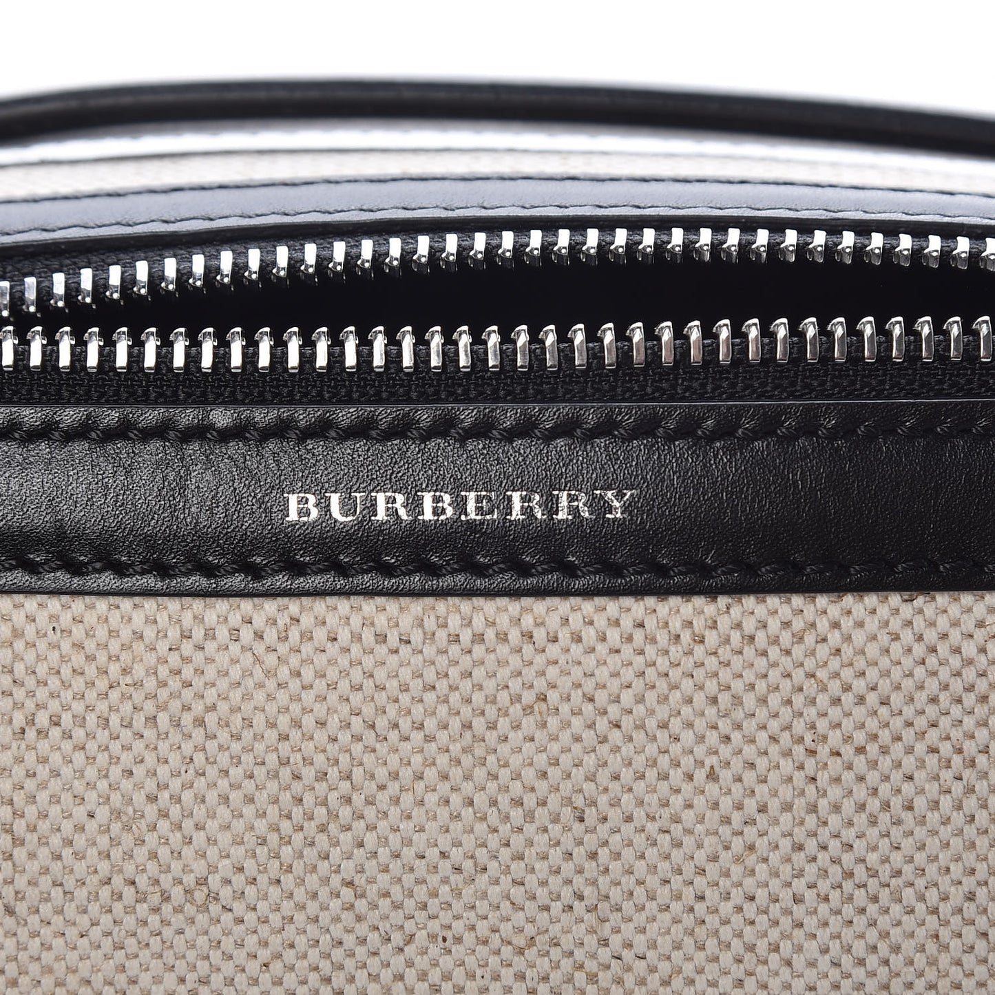 Canvas Smooth Calfskin Cylinder Bag Black