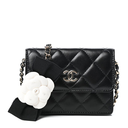 Chanel Lambskin Quilted My Chanel Lady Card Holder On Chain Black 1 of 10