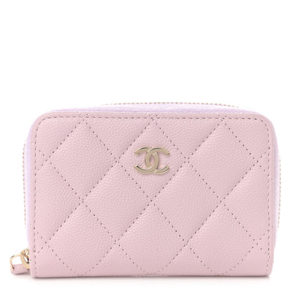 Chanel Caviar Quilted Zip Coin Purse Light Pink 1 of 8