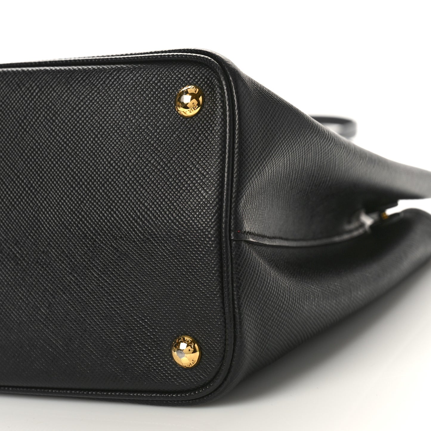 Saffiano Cuir Medium Double Bag Black Fuoco