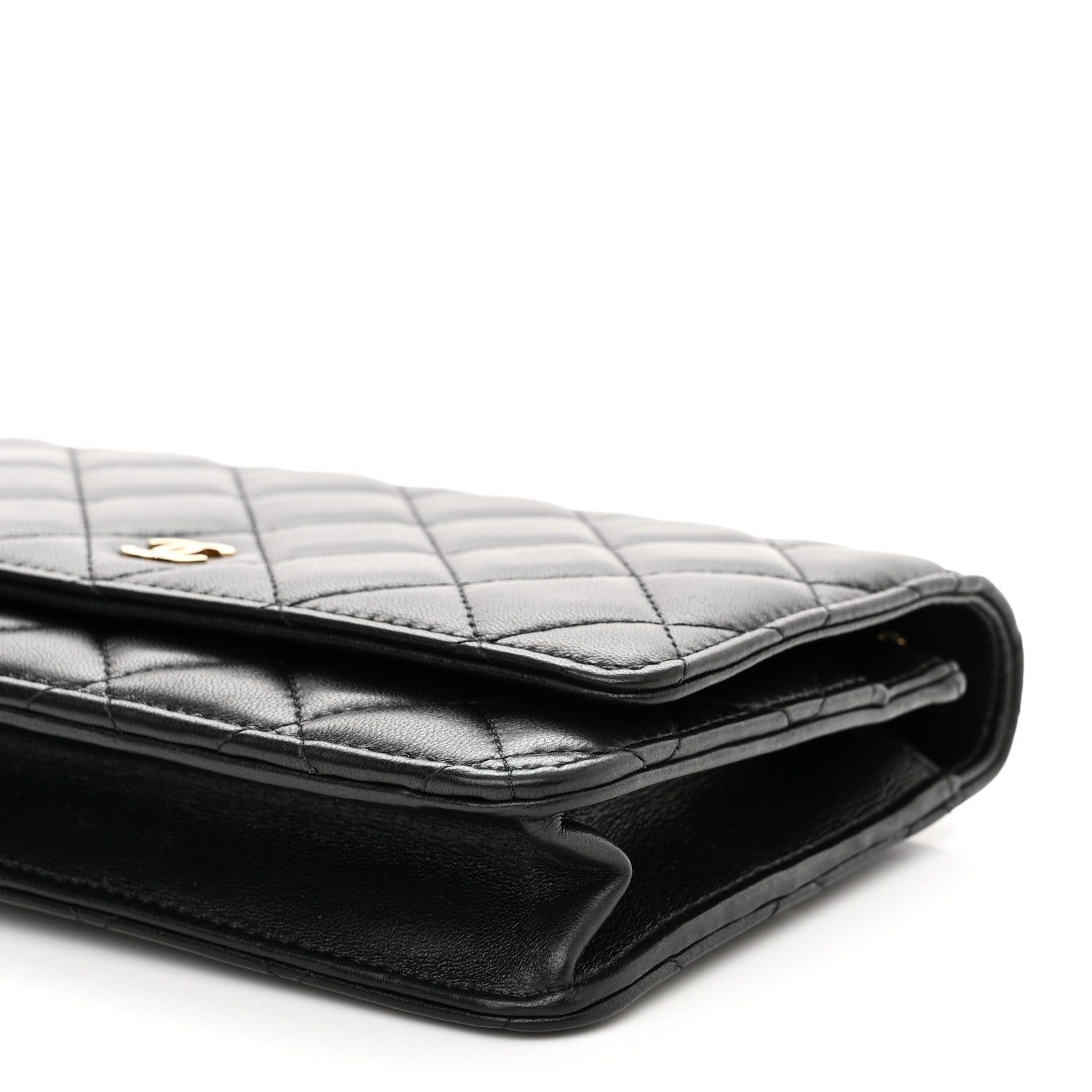 Chanel Lambskin Quilted Wallet On Chain WOC Black 11 of 11