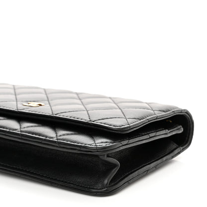 Chanel Lambskin Quilted Wallet On Chain WOC Black 11 of 11