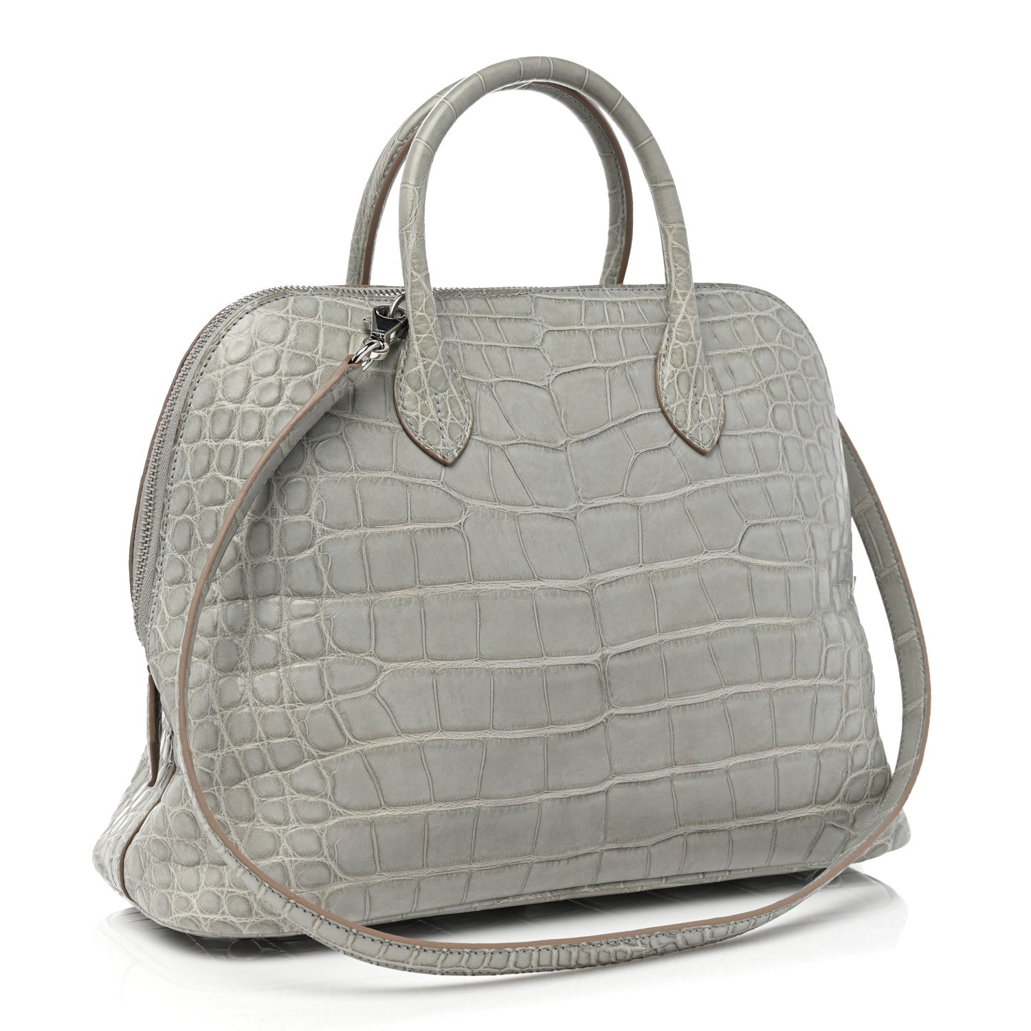 Hermes Matte Alligator 1923 Bolide 30 Gris Perle 3 of 7