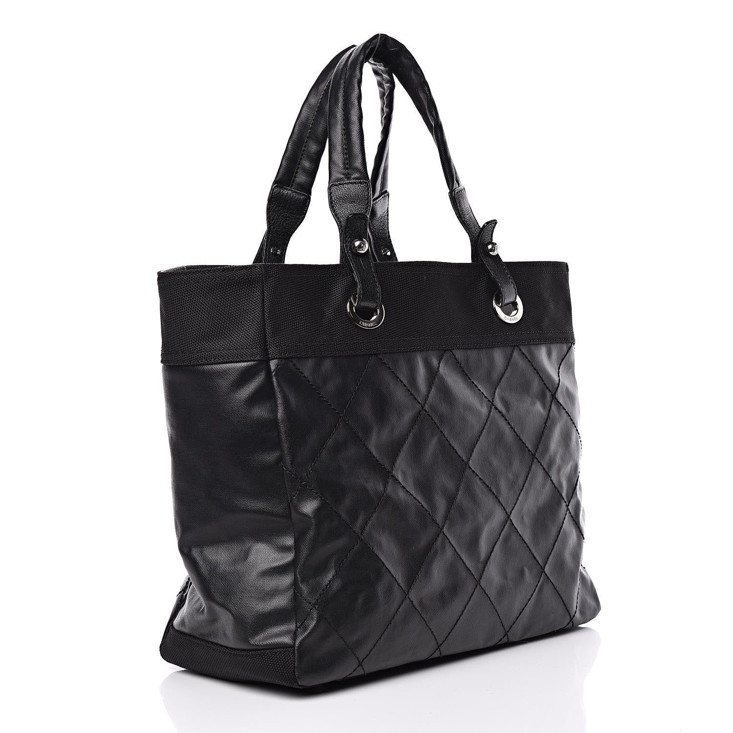 Chanel Coated Canvas Large Paris Biarritz Tote Black 3 of 17