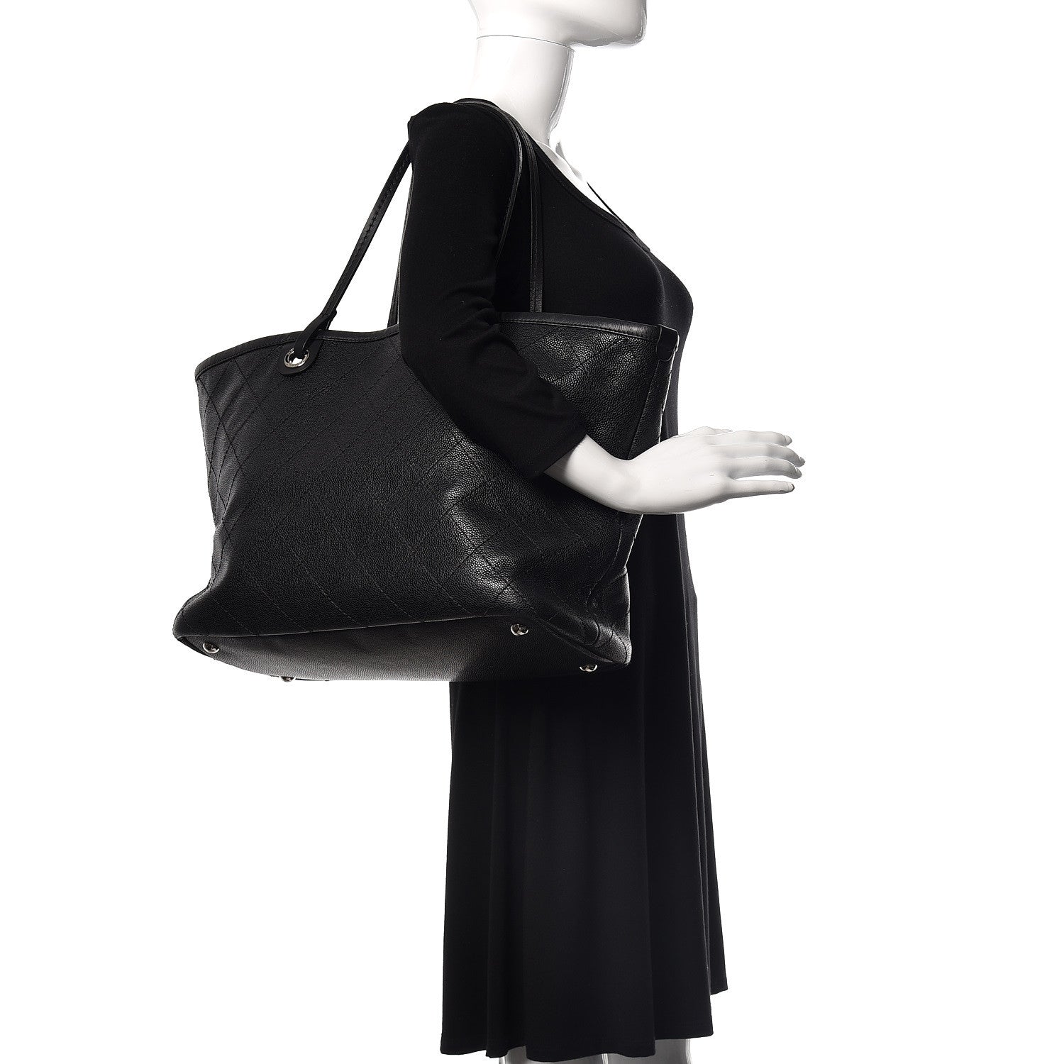 Chanel Grained Calfskin Shopping Fever Tote Black 2 of 17