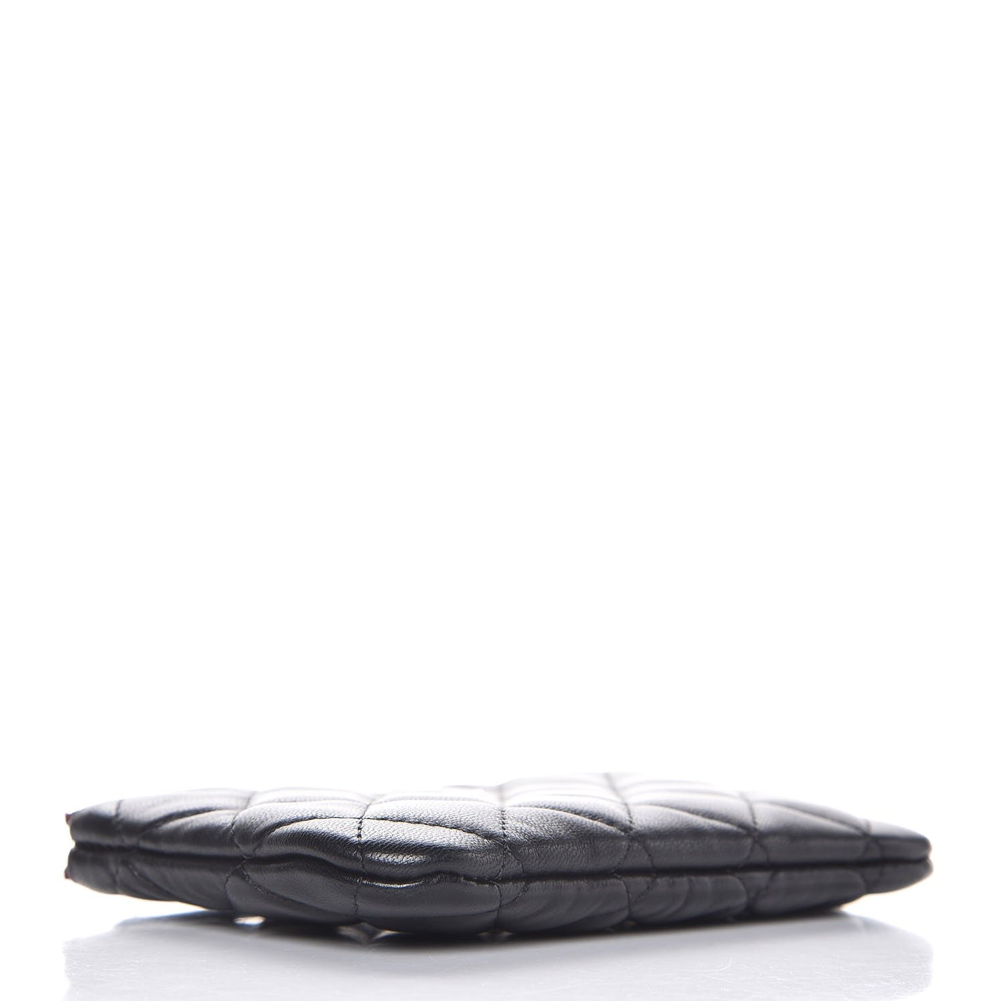 Lambskin Quilted Small Cosmetic Case Black
