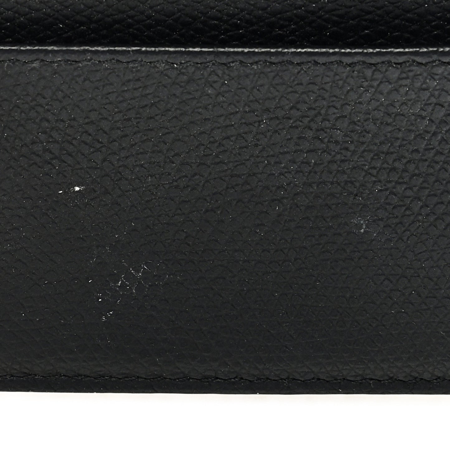 Grained Calfskin Saddle Card Holder Black