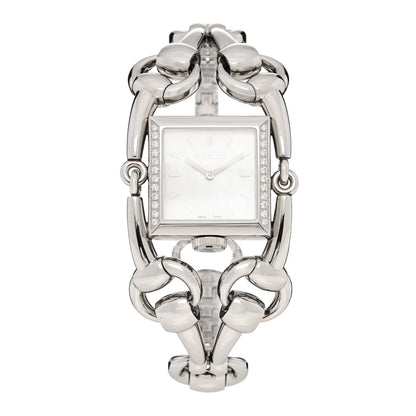 Gucci Stainless Steel Diamond Mother Of Pearl 25mm Signoria Quartz Watch 1 of 5