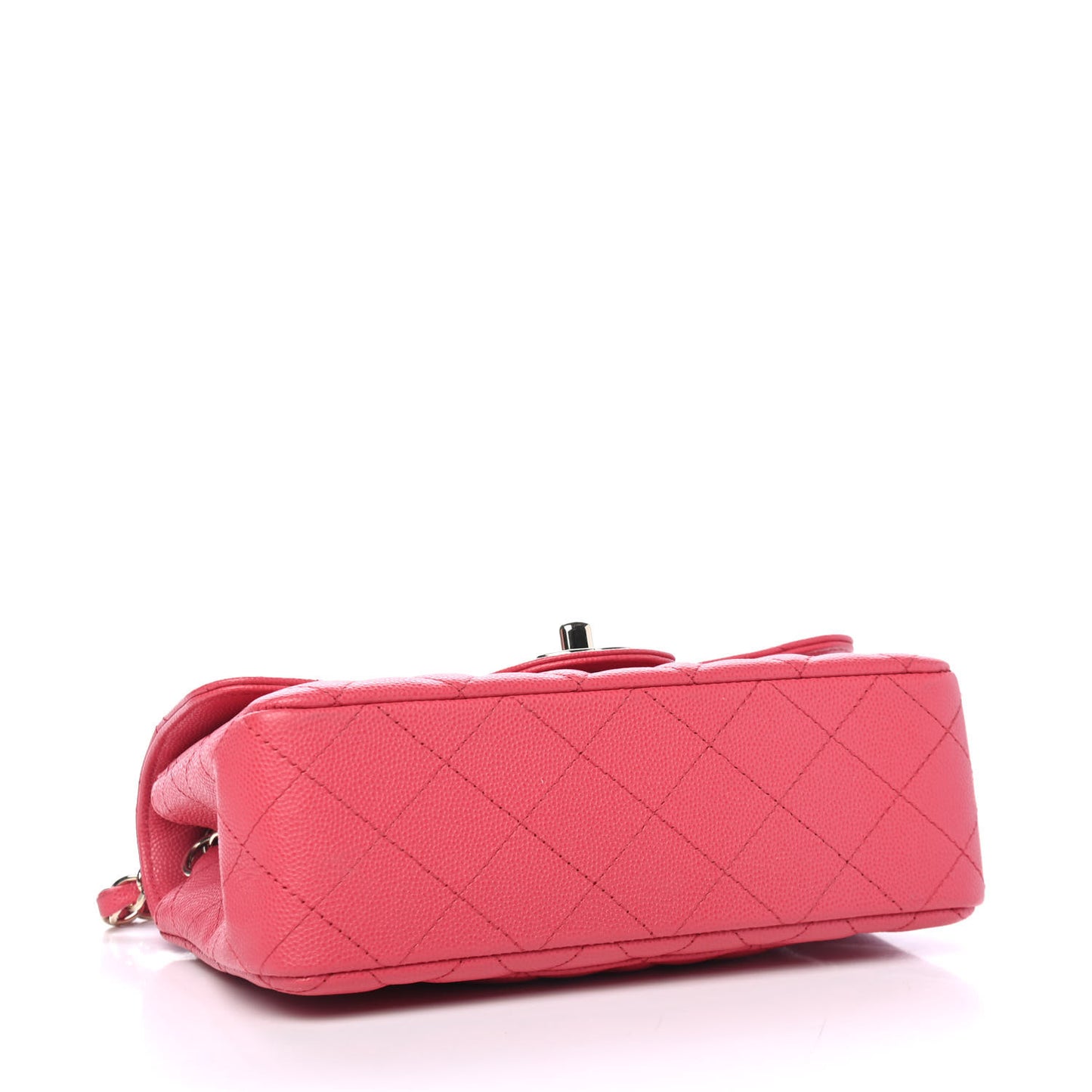 Caviar Quilted Mini Rectangular Flap Dark Pink