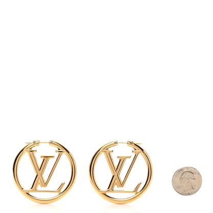 Louis Vuitton Metal Louise Hoop Earrings Gold 2 of 5