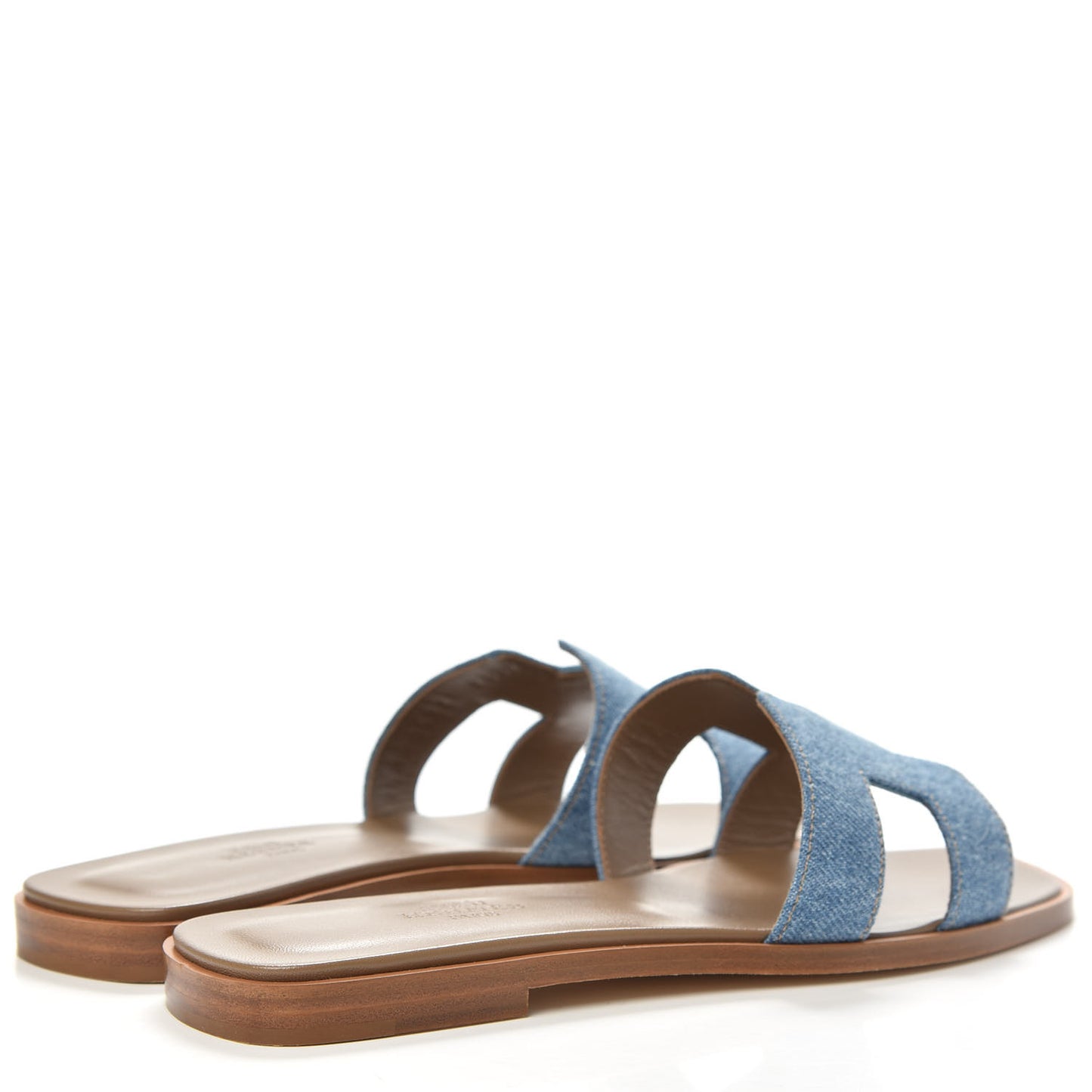 Denim Canvas Oran Sandals 36.5 Bleu Clair