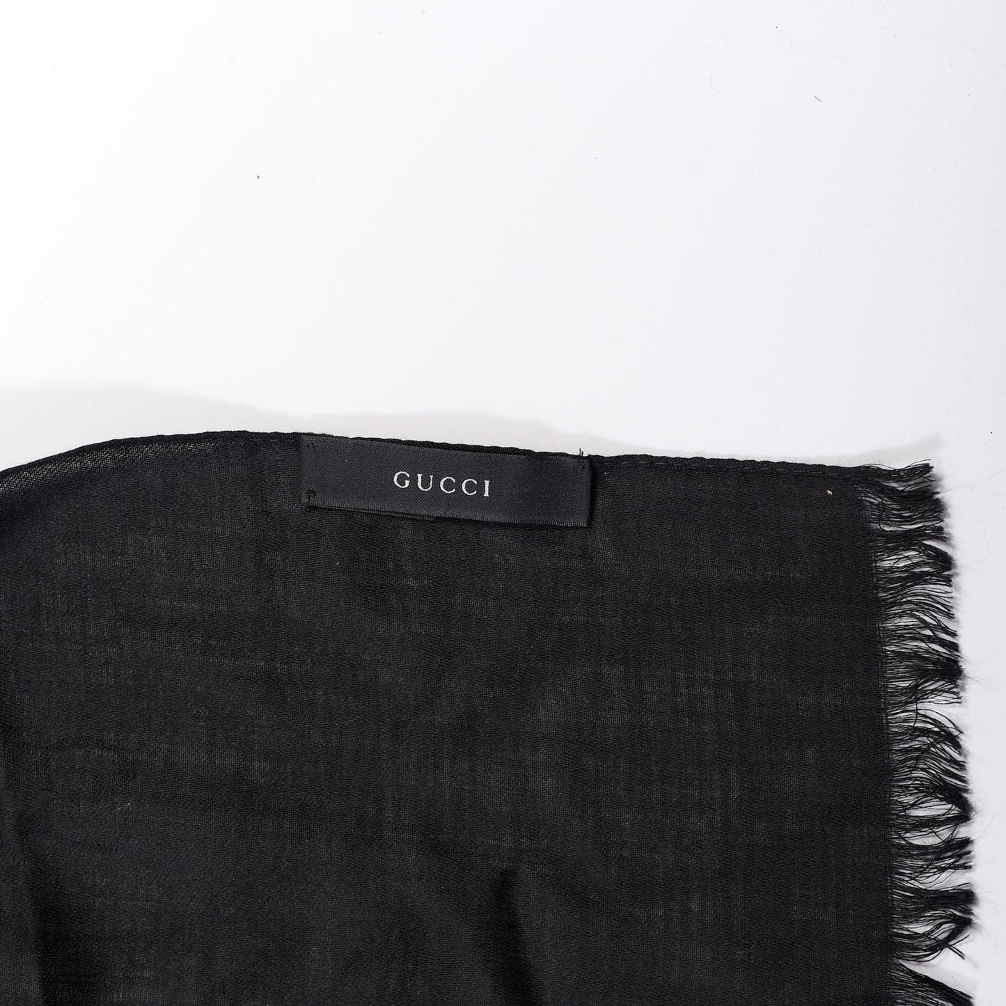 Wool Silk GG Monogram GGNat Scarf Black