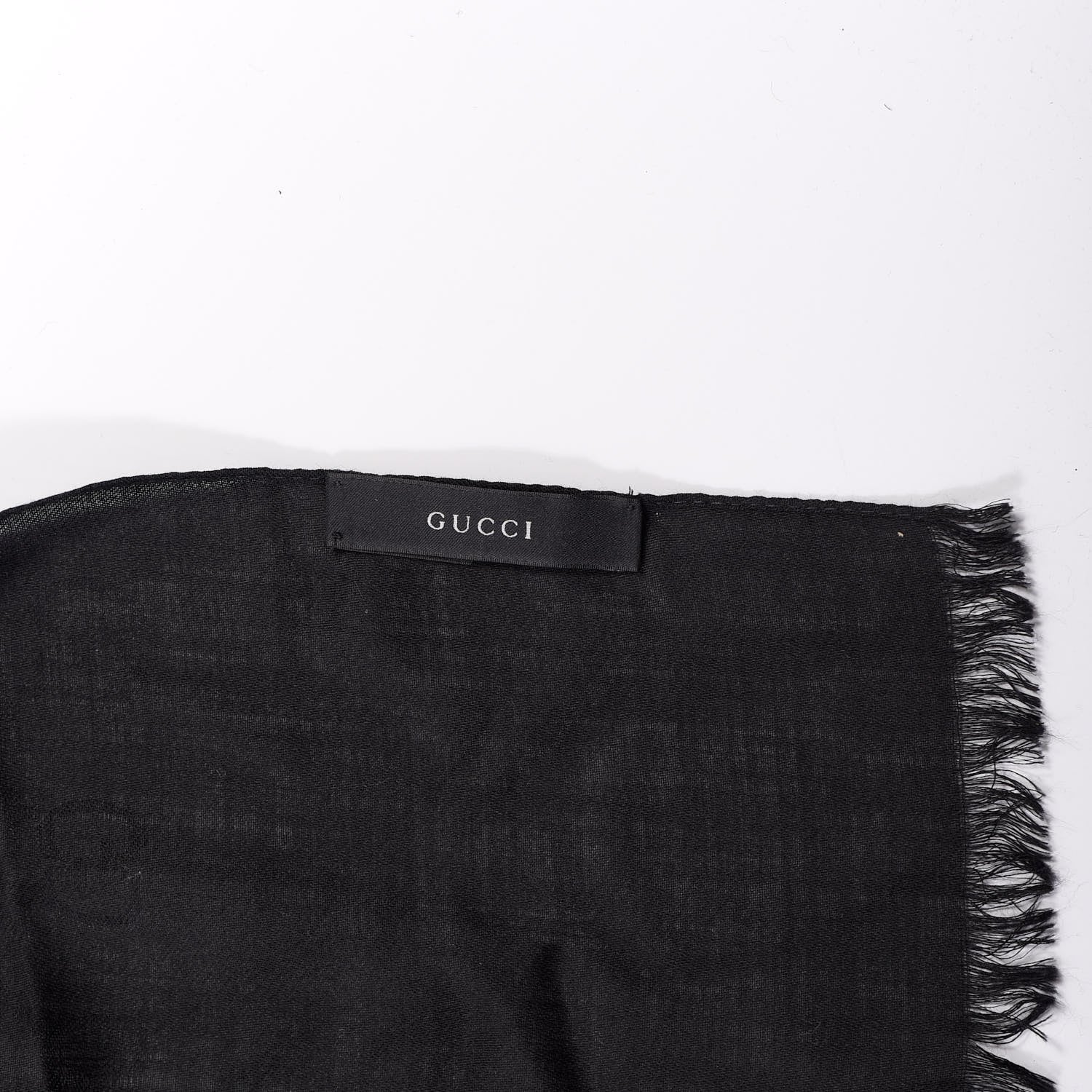 Gucci Wool Silk GG Monogram GGNat Scarf Black 3 of 4