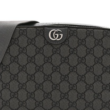 Gucci GG Supreme Monogram Textured Dollar Calfskin Ophidia Shoulder Bag Grey Black Graphite Grey 9 of 11