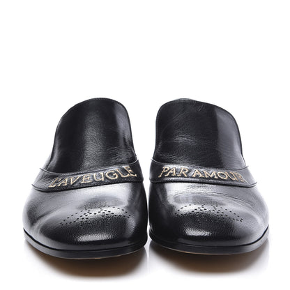 Gucci Goatskin L'Aveugle Par Amour Mens Donnie Loafers 7.5 Black 2 of 11
