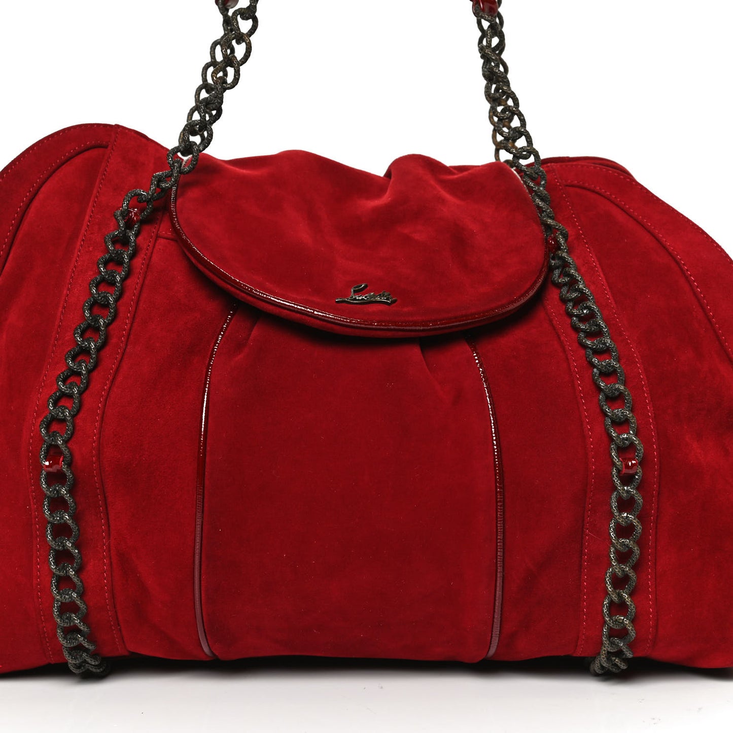 Suede Chain Shoulder Bag Red