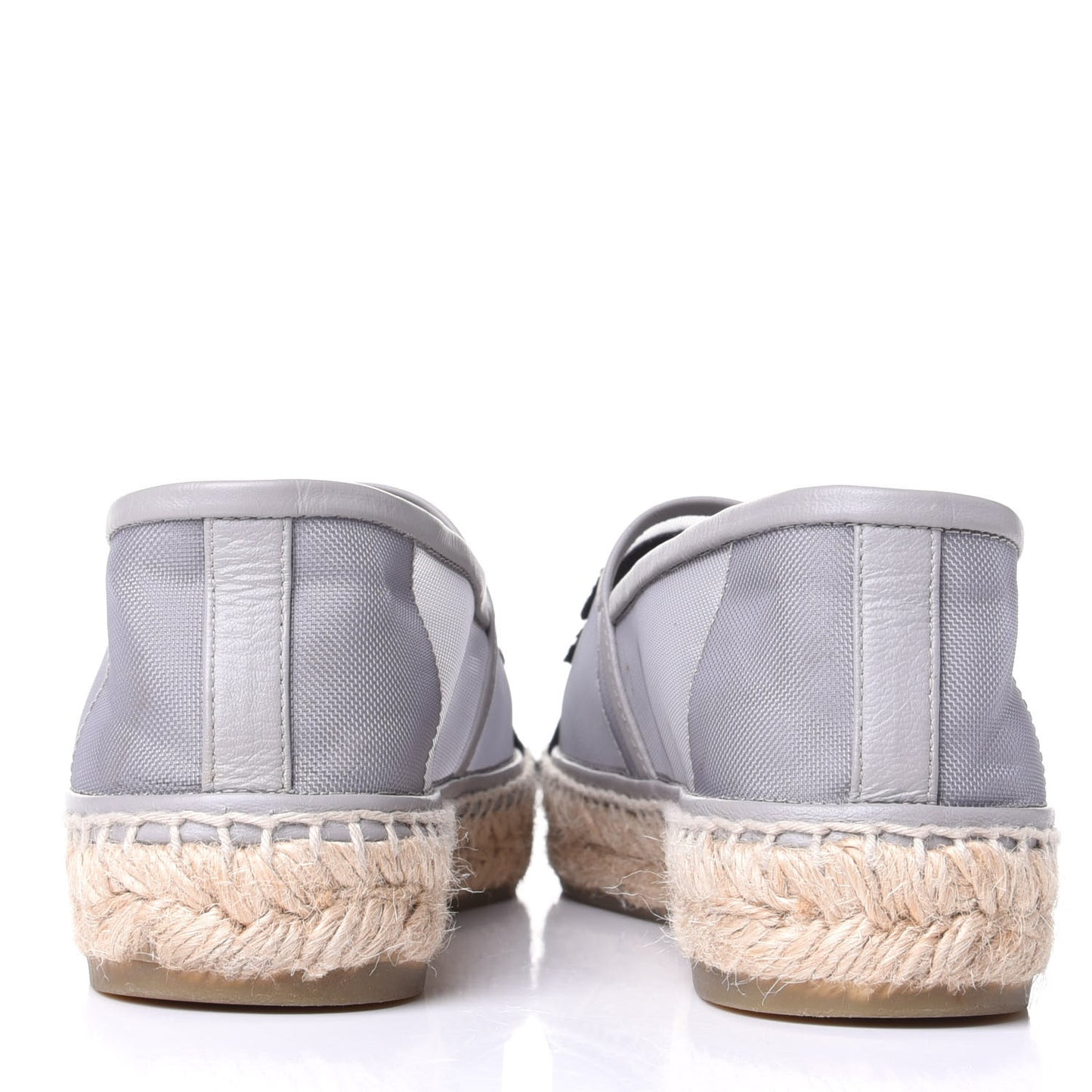 Mesh Grosgrain CC Espadrilles 37 Grey