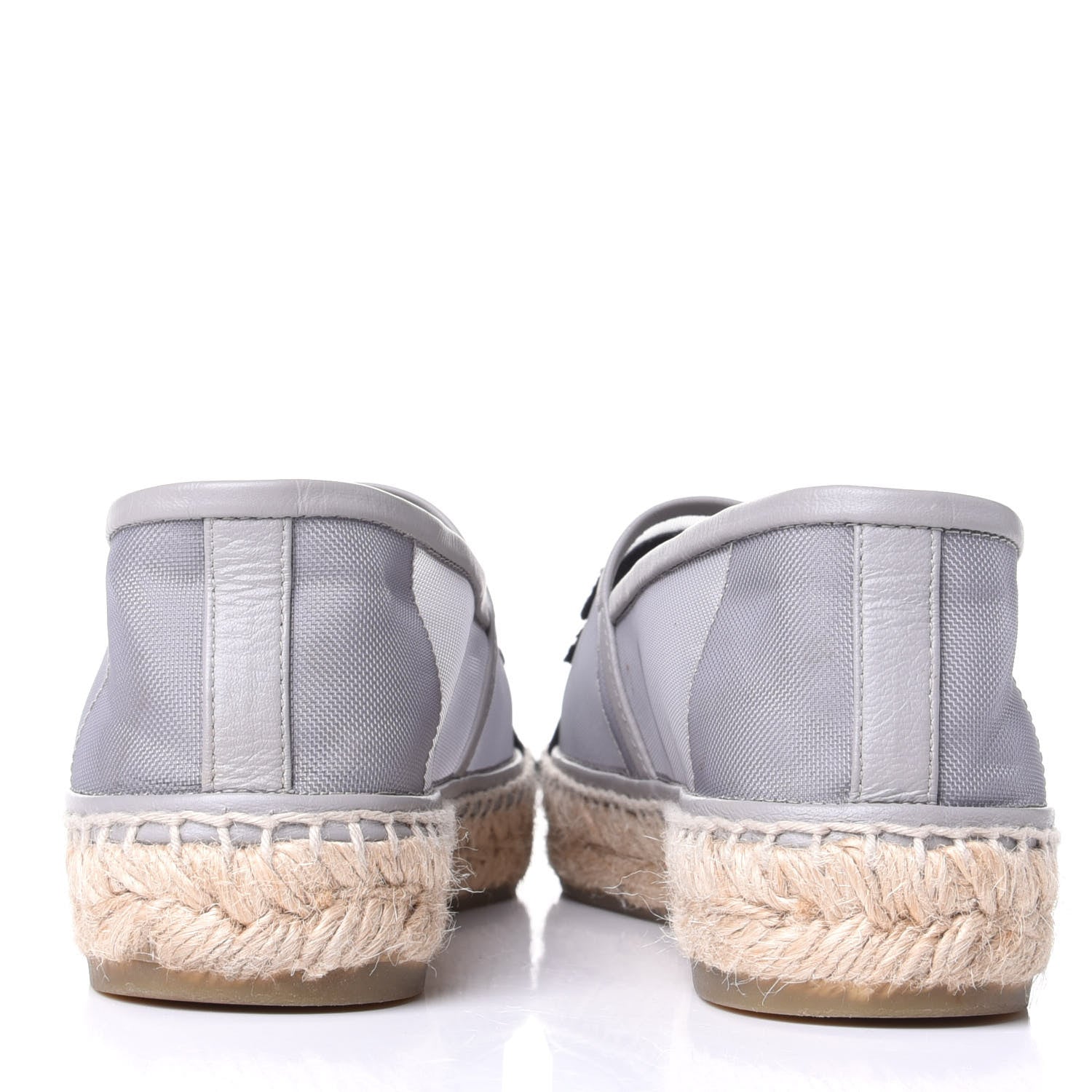 Chanel Mesh Grosgrain CC Espadrilles 37 Grey 6 of 9