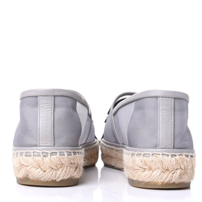 Chanel Mesh Grosgrain CC Espadrilles 37 Grey 6 of 9