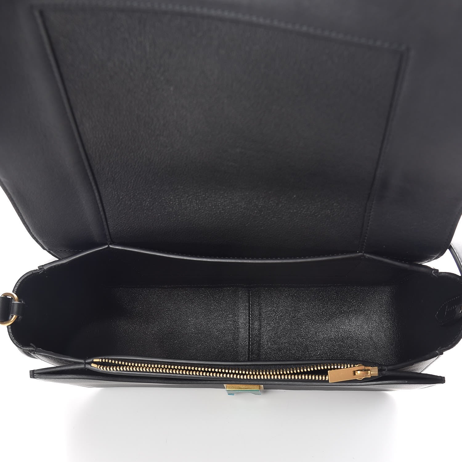 Celine Suede Calfskin Medium Frame Shoulder Bag Black 5 of 9