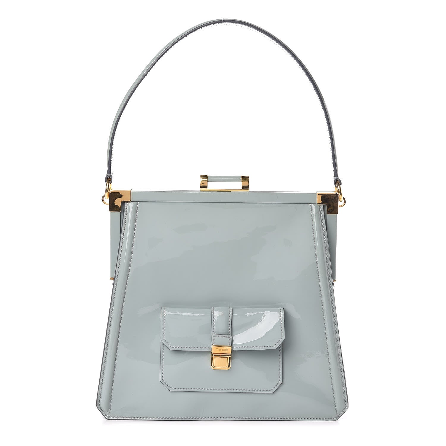 Miu Miu Patent Top Handle Bag Blue 1 of 9