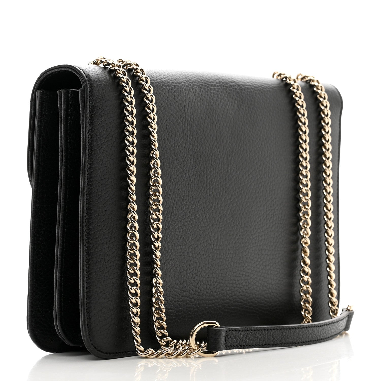 Gucci Dollar Calfskin Interlocking G Shoulder Bag Black 3 of 10