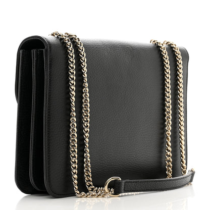 Gucci Dollar Calfskin Interlocking G Shoulder Bag Black 3 of 10