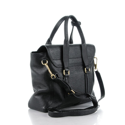 3.1 Phillip Lim 3.1 Textured Calfskin Medium Pashli Satchel Black 3 of 8