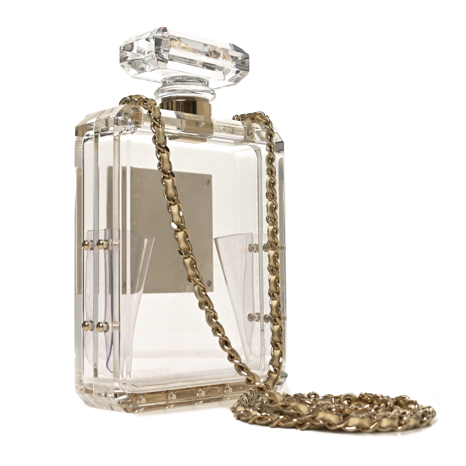 Chanel Transluscent Plexiglass Perfume Bottle Clutch 2 of 9