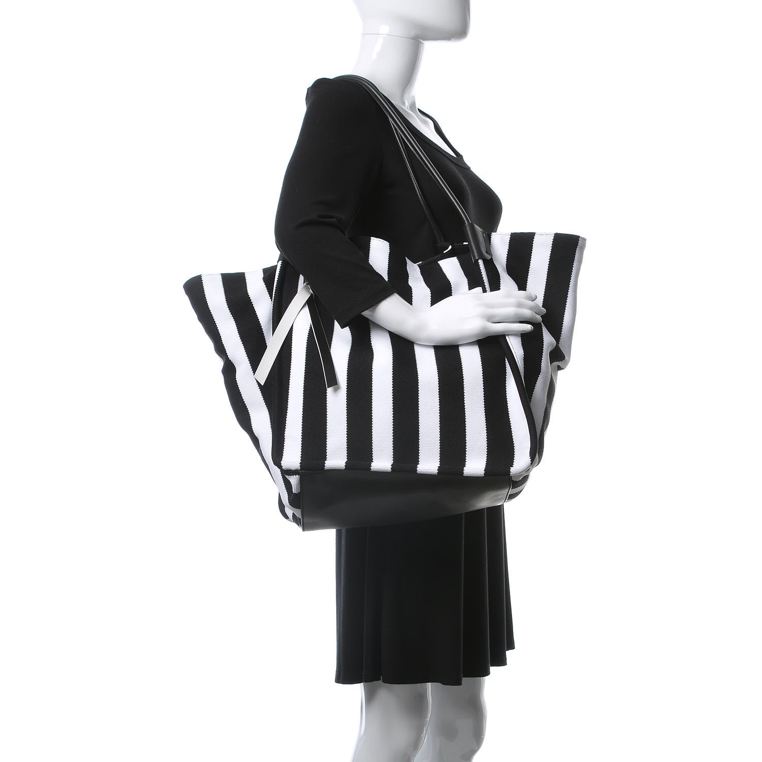 Proenza Schouler Knit Extra Large Tote Black Ecru 2 of 9