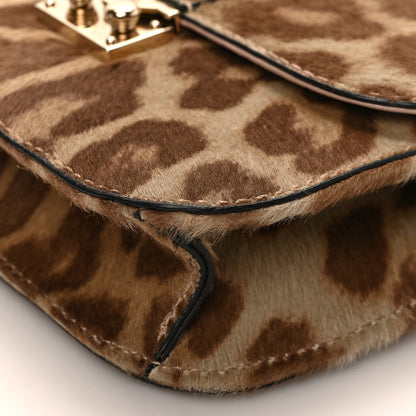 Valentino Garavani Calf Hair Leopard Print Small Glam Lock Rockstud Flap Blush 8 of 8