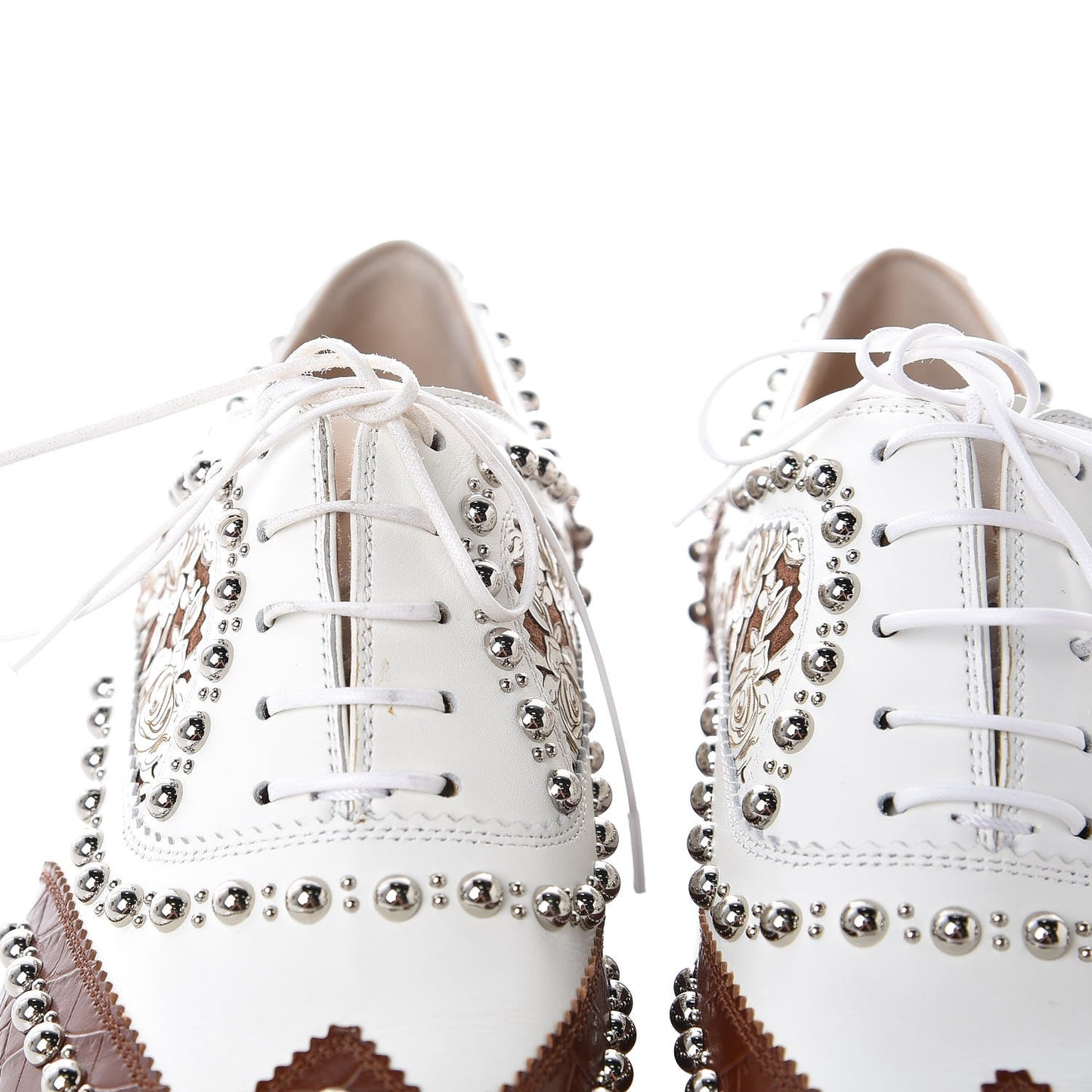 Calfskin Studded Womens Crapadonna Oxfords 37 Version Multi