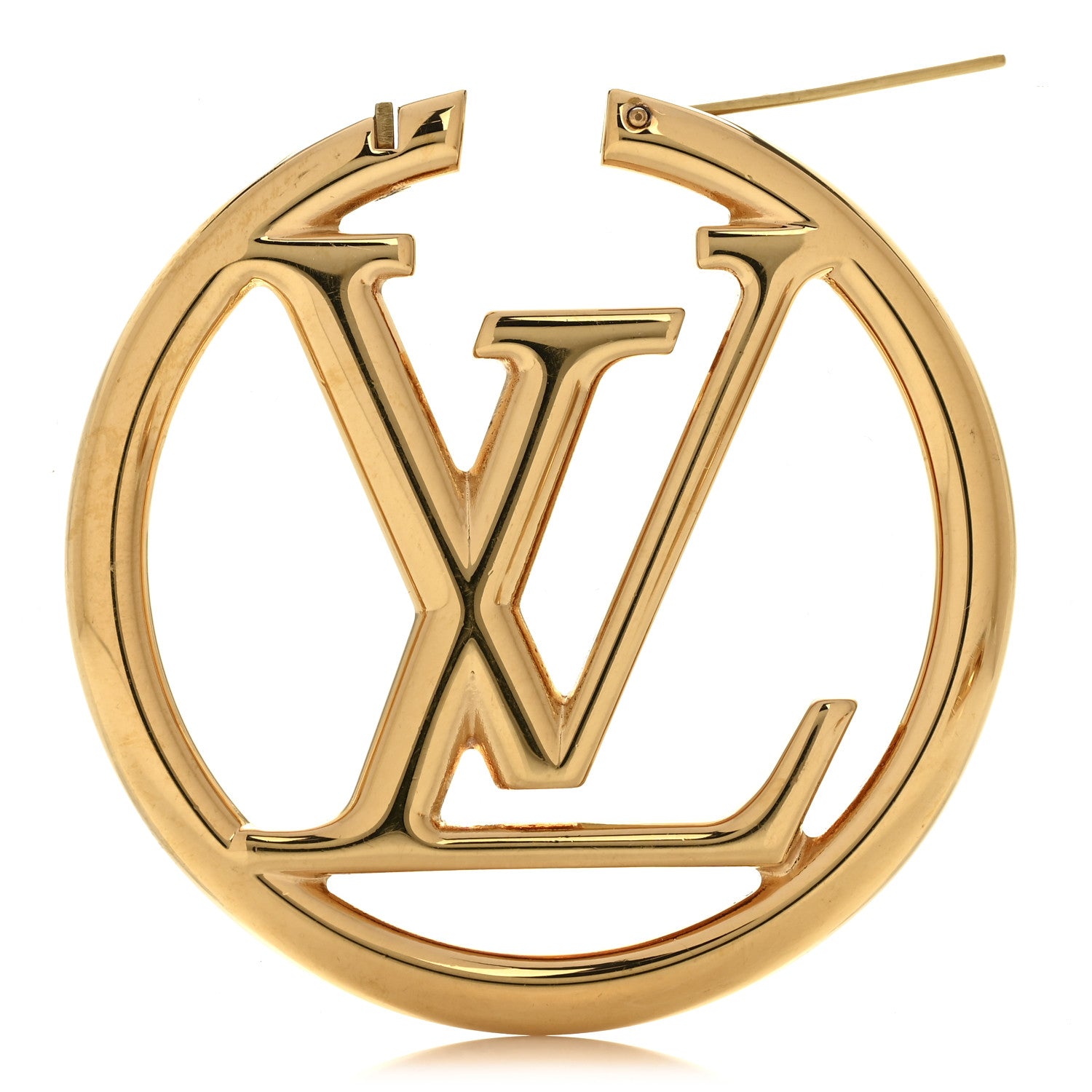 Louis Vuitton Metal Louise Hoop Earrings Gold 5 of 5