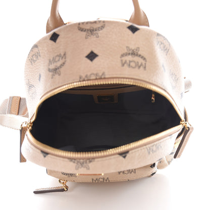 MCM Visetos Side Stud Mini Stark Backpack Beige 5 of 11