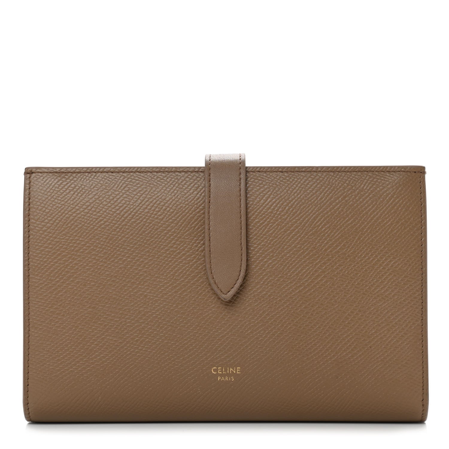 Celine Grained Calfskin Large Multifunction Strap Wallet Taupe 1 of 9