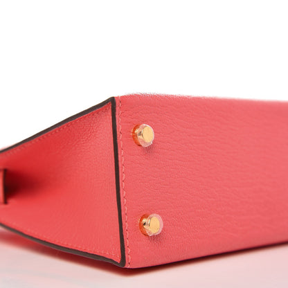 Hermes Chevre Mysore Mini Kelly Sellier 20 Rose Lipstick 25 of 29